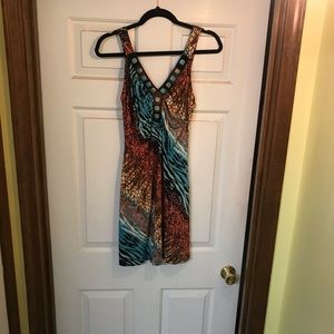 VENUS Short multicolored tank dress M